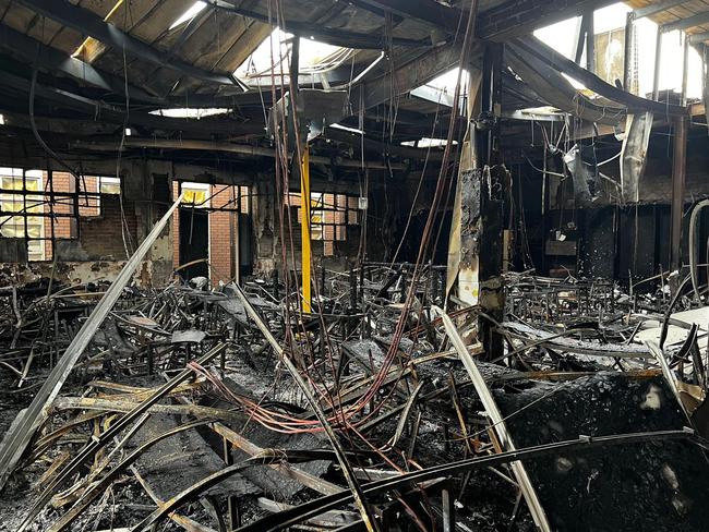 The Adass Israel Synagogue in Ripponlea was destroyed in a firebombing on Friday. Picture: Yumi Rosenbaum