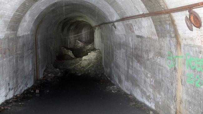 The abandoned tunnels under St James Station are hauntingly silent. Picture: Andrew Murray.