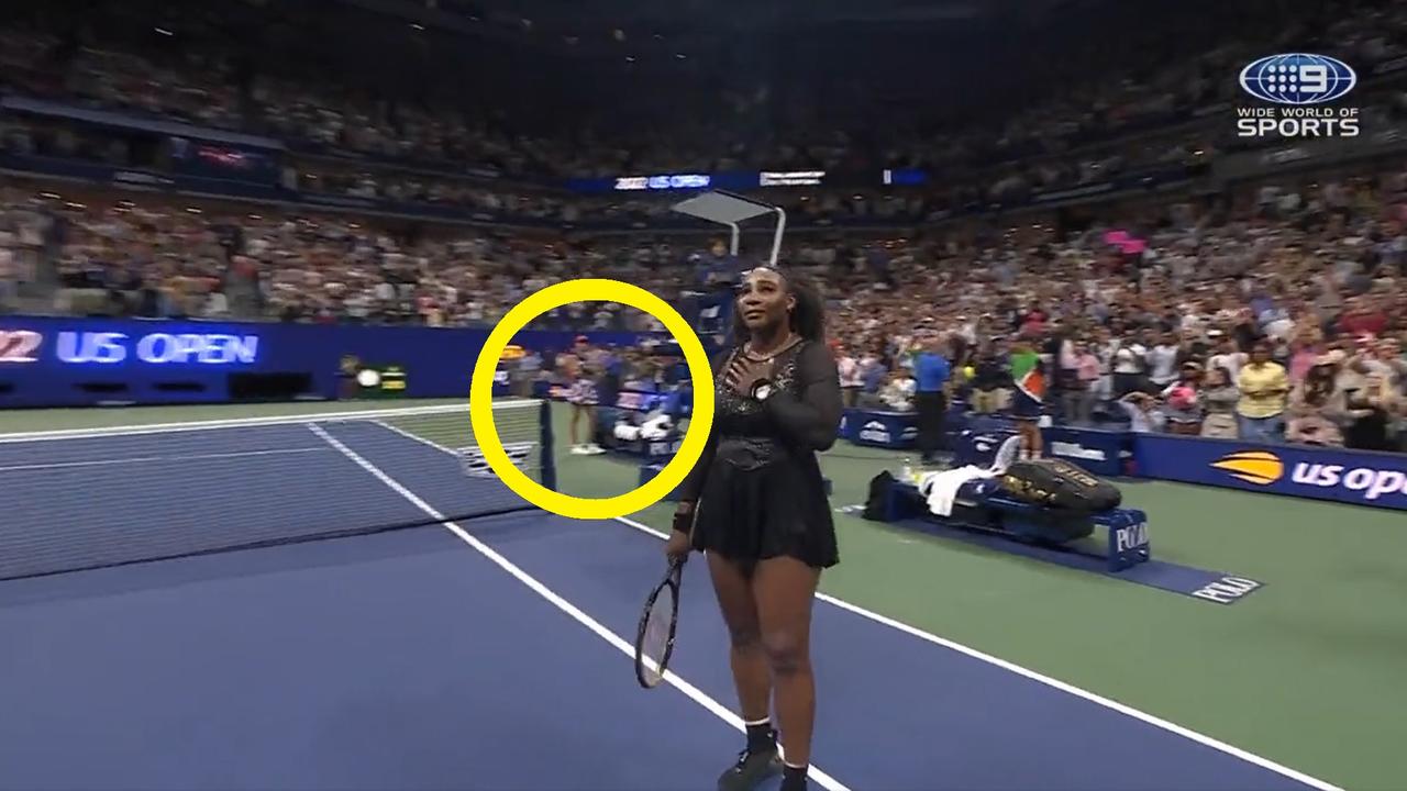 Ajla Tomljanovic gave Serena the floor. Photo: Channel 9.