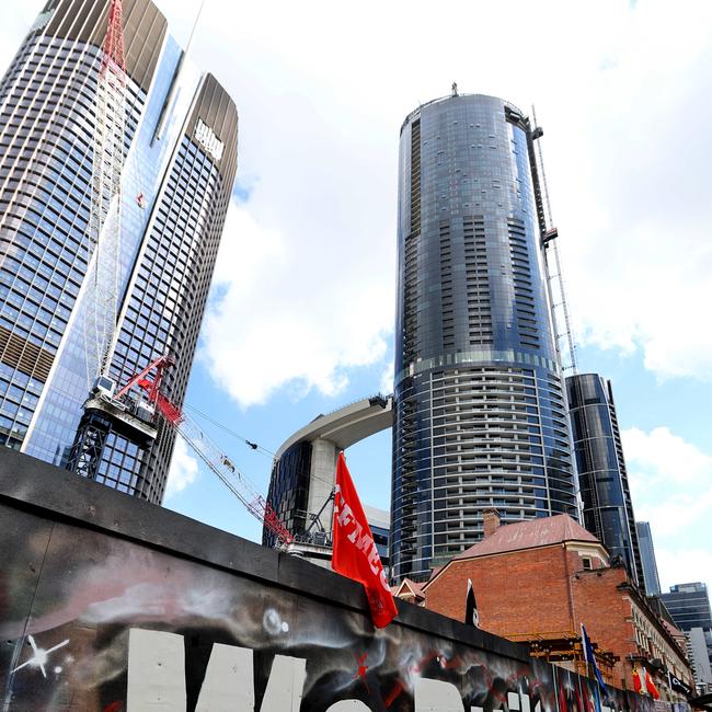 CFMEU signage near the Star Casino in George Street, Brisbane.