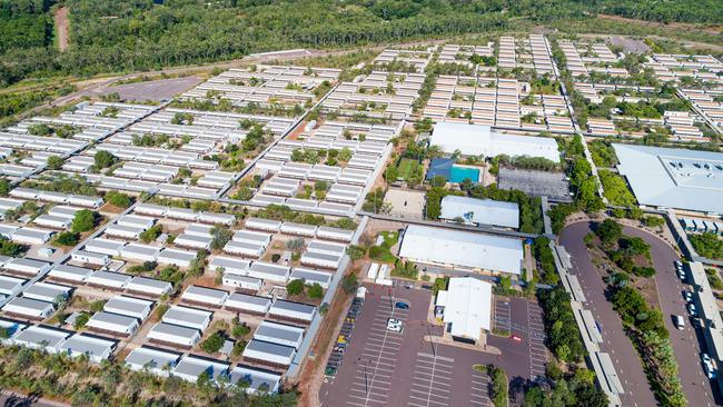 An aerial view of the Howard Springs quarantine facility. Picture: Che Chorley