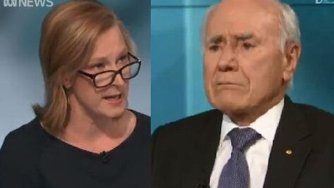 Things got tense between John Howard and Leigh Sales on 7.30. Picture: Supplied