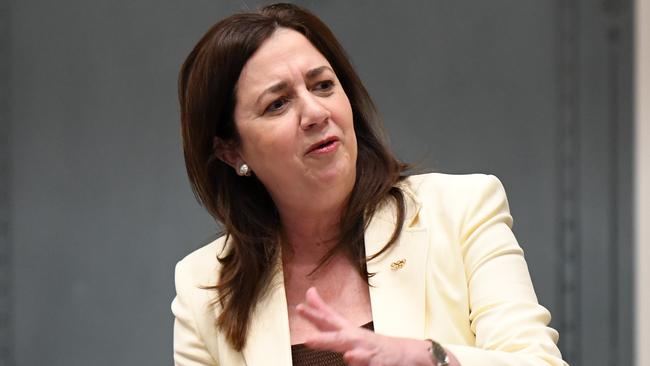 Queensland Premier Annastacia Palaszczuk in question time at Parliament House in Brisbane on Thursday. Picture: Dan Peled