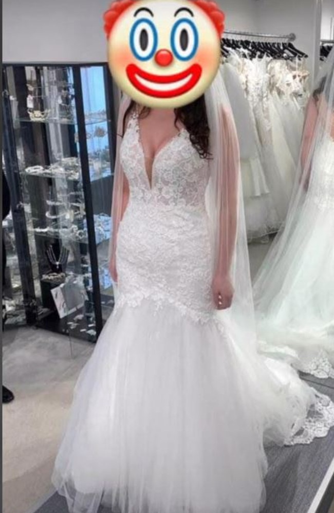 He posted it alongside several photos of the dress, including one with her in it. Picture: TikTok/pduck11