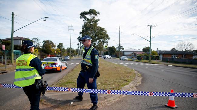 Police at the scene of the incident on Thursday. Picture: NewsWire