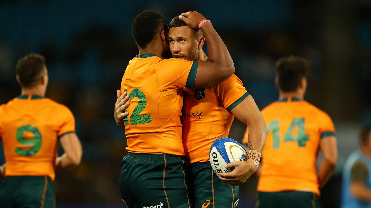 Samu Kerevi and Quade Cooper. Picture: Jono Searle