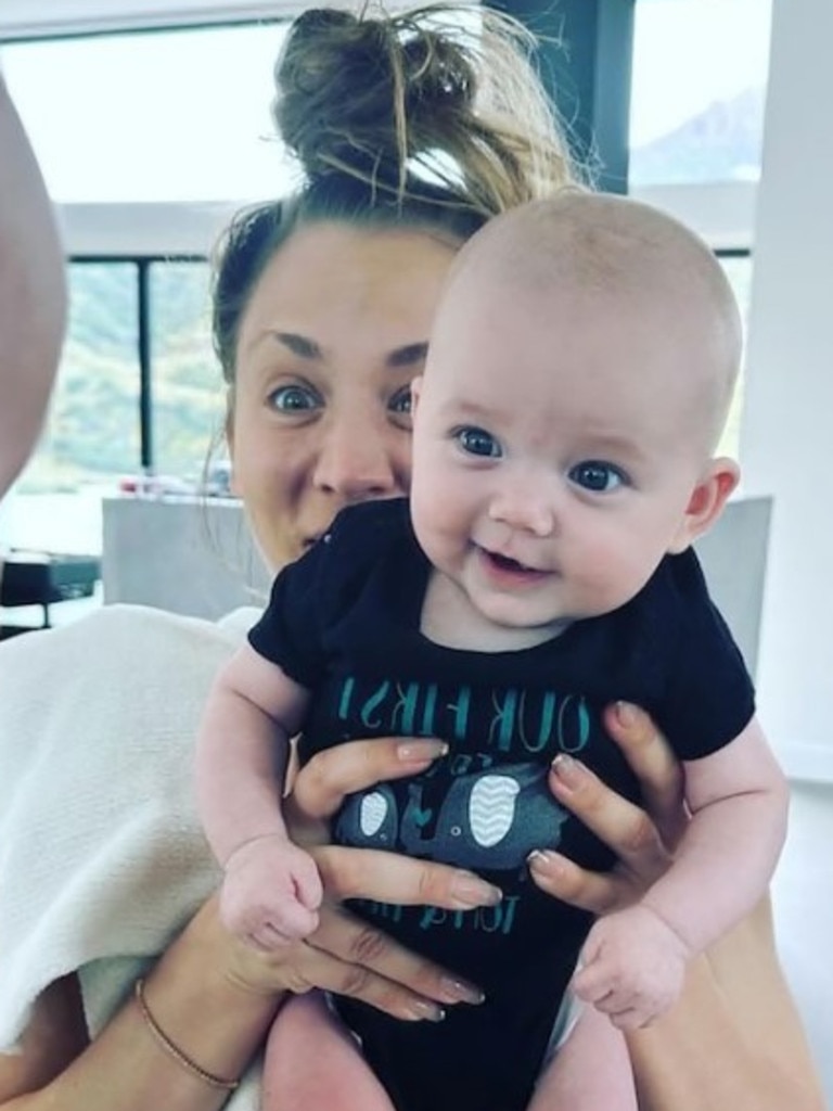 Cuoco and her baby daughter Matilda.