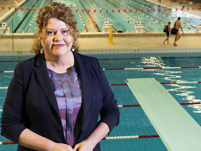 Hobart Lord Mayor Anna Reynolds at the Hobart Aquatic Centre. Picture Chris Kidd