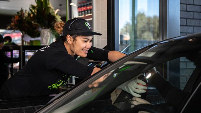 The Smithfield location is the brand’s first drive-thru in Australia. Picture: Monique Harmer