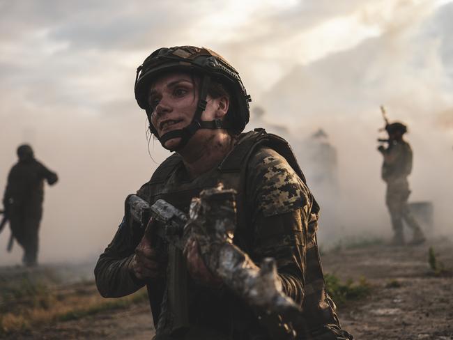 While this was just an exercise, the women may soon know the realities of the frontline. Picture: Ercin Erturk/Anadolu Agency via Getty Images