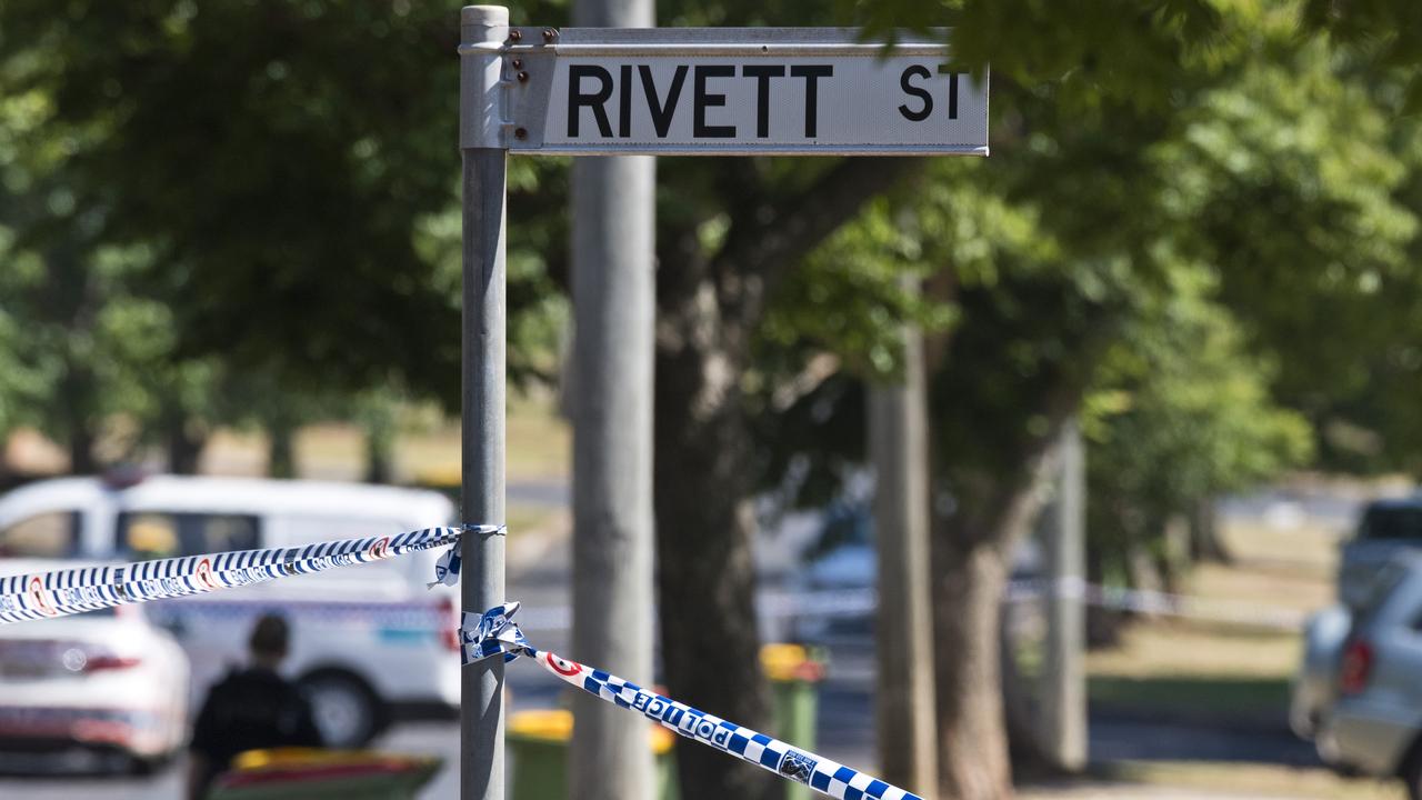 Police and fire investigators at a South Toowoomba crime scene following a fatal house fire in Rivett St, Monday, December 16, 2019. Picture: Kevin Farmer