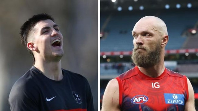 Brayden Maynard (left) and Max Gawn. Photos: Michael Klein