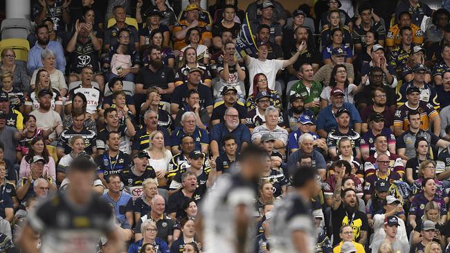 A view of the crowd during the round 1 NRL match between the North Queensland Cowboys and the Brisbane Broncos at Queensland Country Bank Stadium. Picture: Ian Hitchcock/Getty Images)