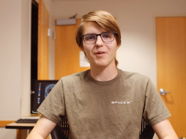 Luke Farritor 23 has been hired by Elon Musk in his Department of Government Efficiency. Picture: YouTube