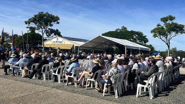 This photo of a group without shade at a Tewantin Anzac Day service has caused a stir online.