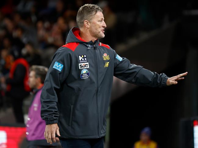 Damien Hardwick during the Suns’ loss on Saturday night. Picture: Michael Willson/AFL Photos