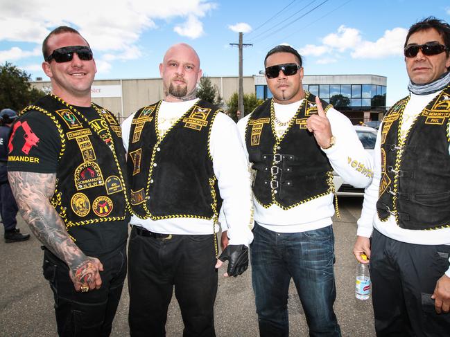 Mark Buddle (far left) is said to be the “International President” of the Comanchero.