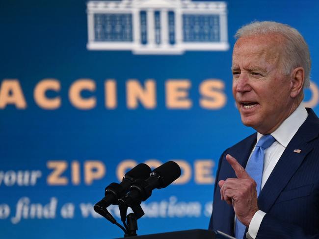 US President Joe Biden announces that the Pfizer vaccine has been officially approved. Picture: AFP