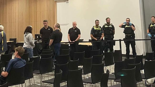 Councillors and staff of the City of Casey were allegedly escorted out of a council meeting by police on Tuesday night following a tense protest from more than 500 local residents.