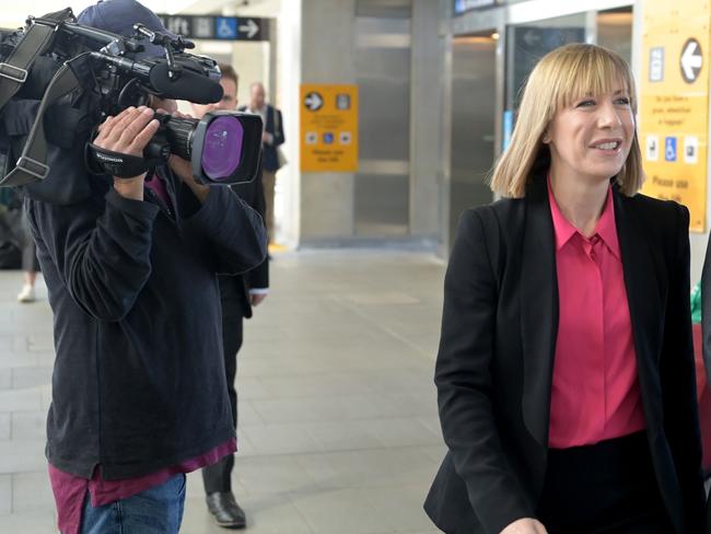 Jo Haylen’s quick exit at Central Station on Thursday. Picture: NCA NewsWire / Jeremy Piper