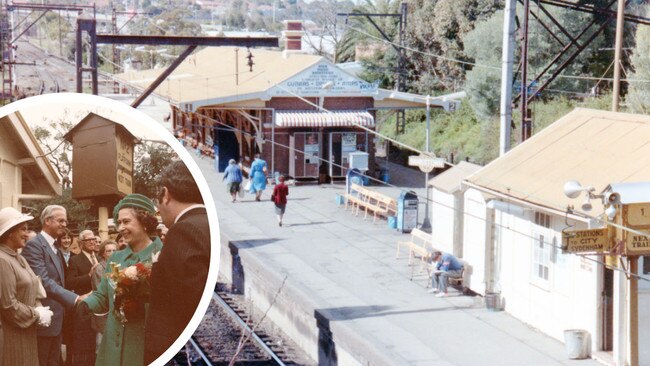 Art of the Queen at the opening of the Bankstown line. Picture: Supplied