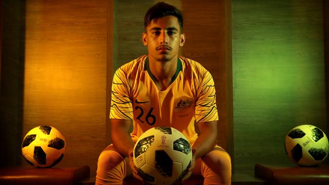 Embargoed for Friday 8 June 2018. Socceroos portrait of  Daniel Arzani ahead of the 2018 Russia World Cup, taken in Antalya, Turkey. Daniel will be the youngest of the 736 players competing in Russia Picture: Toby Zerna