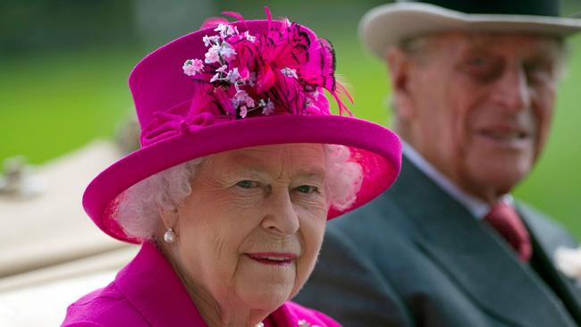 Queen Elizabeth and Prince Philip. Palace courtiers are furious that ‘the Sussex circus’ has unfolded while the Duke of Edinburgh is in hospital. Picture: AFP