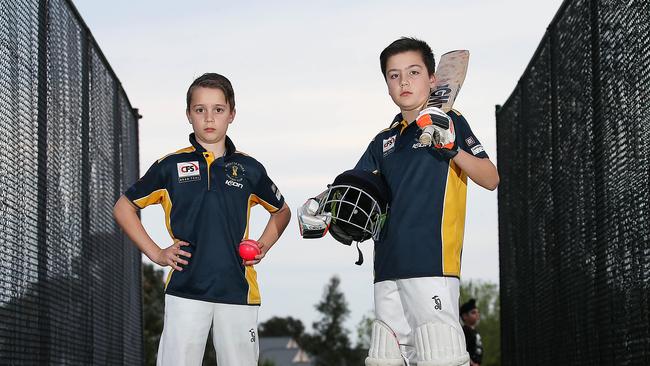 Brothers Jaden, 9, and Cruz, 11, play cricket for Doutta Stars.