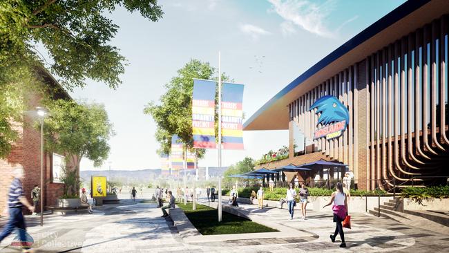 Adelaide Crows artist impressions of their new base at Thebarton Oval. Picture: City Collective