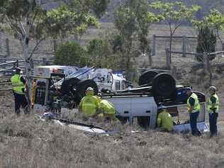 Police at the scene of the fatal crash at Soutbrook which claimed the life of 18-year-old Justin Moore.