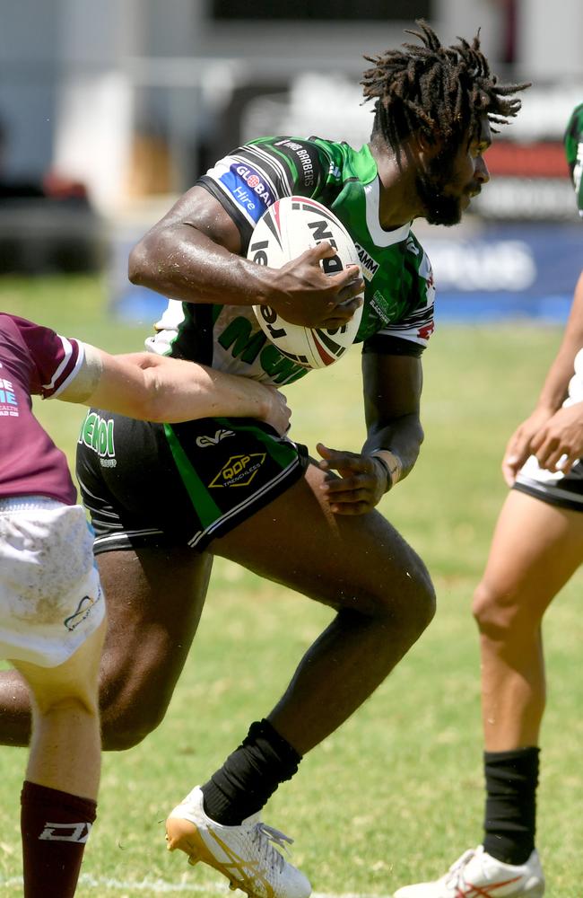 Blackhawks Under-18s (Mal Meninga Cup) vs. Mackay Cutters at Jack Manski Oval. Blackhawks Tekelu Mene. Picture: Evan Morgan