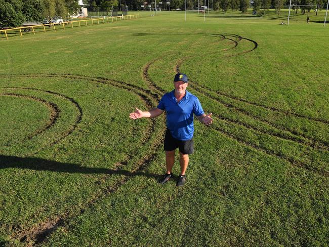 Two juveniles have been charged with wilful damage after allegedly destroying Noosa Pirates fields. Club president Greg Christensen is not happy. Photo: John McCutcheon