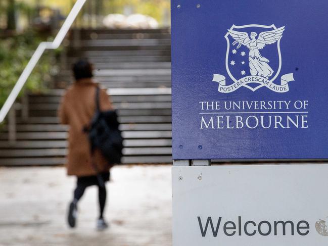 The University of Melbourne will lose $85m if international student caps are introduced, prompting the institution to cut spending. Picture: David Geraghty