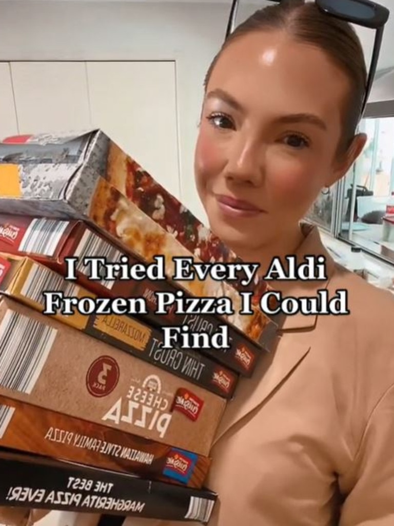 A woman has ranked Aldi pizzas. Picture: TikTok/@emilyclairwebster