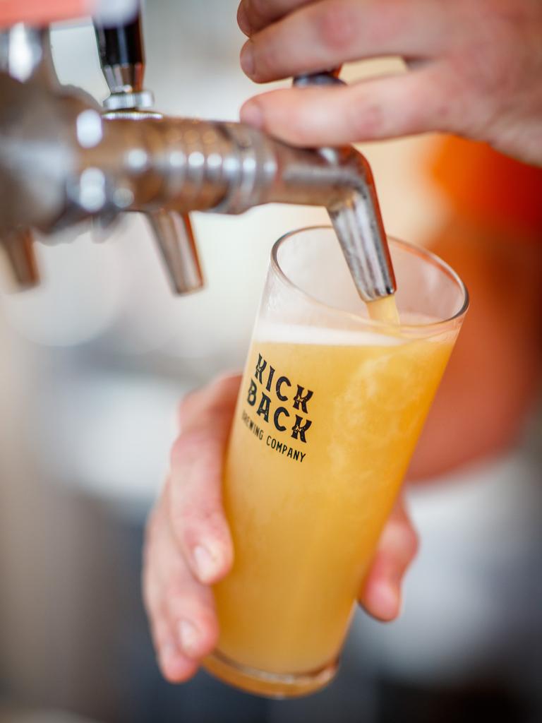 Kick Back’s taphouse features 16 taps with beers brewed onsite. Picture: Matt Turner