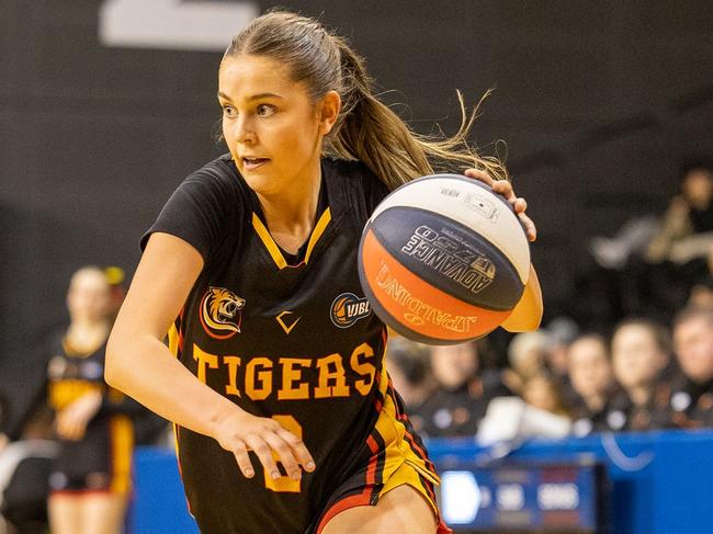 Melbourne Tigers player Sienna Rushgrove during the Basketball Victoria VJBL Championship grand final. Picture: Basketball Victoria