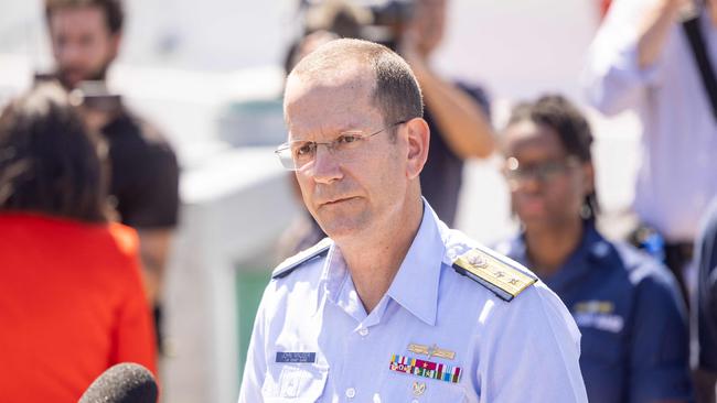 Rear Admiral John Mauger, the First Coast Guard District commander, announces the loss of the Titan with all on board. Picture: Getty Images/AFP.