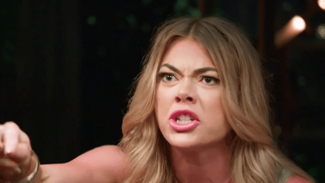 Jacqui explodes at Ryan at the final dinner party. Picture: MAFS/Nine Network