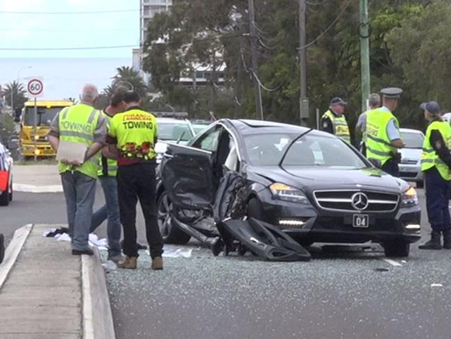 The crash scene at the intersection of Connels Road and The Kingsway, Cronulla. Picture: TNV