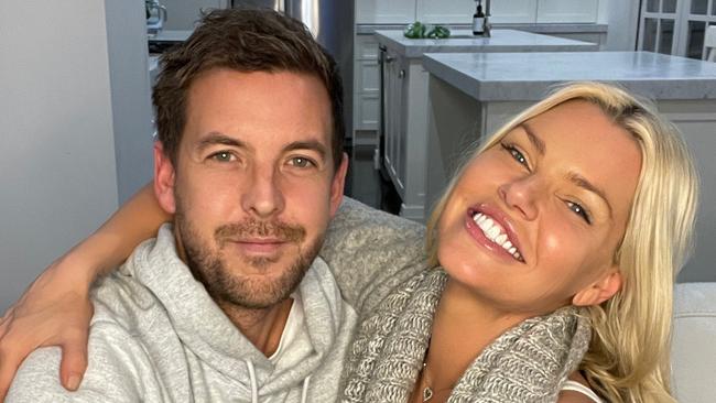 WEEKEND NEWSPAPERS SPECIAL. PLEASE CONTACT WEEKEND PIC EDITOR JEFF DARMANIN BEFORE PUBLISHING. . Sophie Monk and her partner Joshua Gross in supplied selfie while in lockdown.