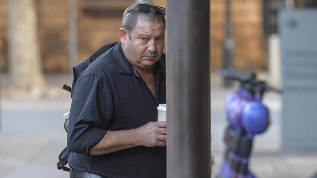 Brenton Sapwell is seen arriving at Adelaide District Court. Picture: NewsWire / Roy VanDerVegt