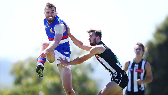 Jordan Roughead in action against Collingwood in Moe.