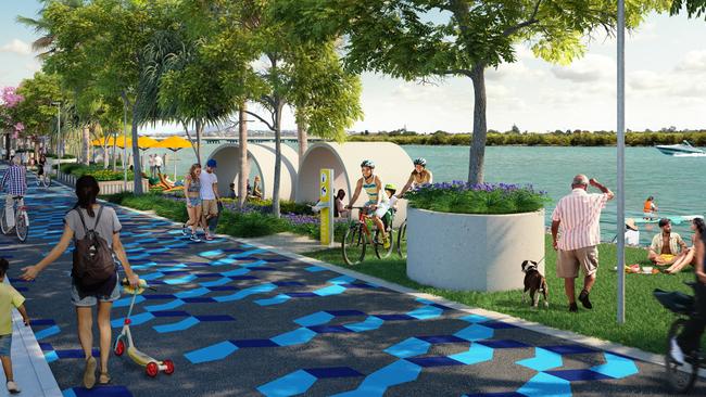 Concept drawings for the Mackay waterfront riverside revitalisation along the Pioneer River.