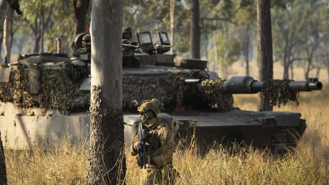 Exercise Brolga Sprint finishes at the Townsville Field Training Area at High Range. Members of the 2nd Cavalry Regiment conduct a live fire counter attack in an M1A1 Main Battle Tank during Exercise Brolga Sprint. Picture: Supplied.