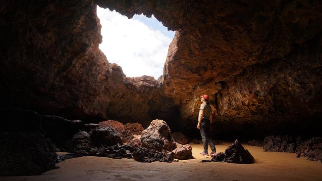 Exploring Forrest Caves on Phillip Island. Picture: Catherine Best