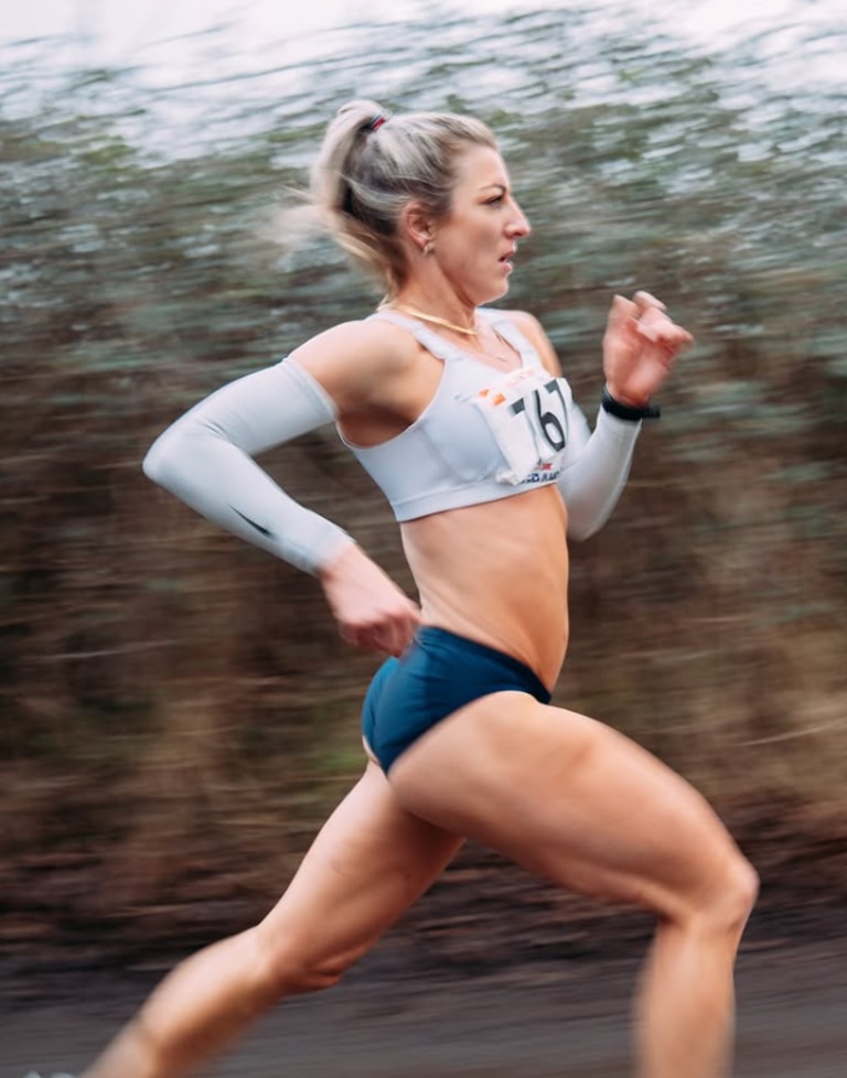 The elite athlete often compete wearing the running briefs. Picture: Instagram/HollyArcher