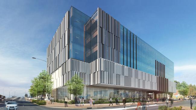 Artist impressions of the proposed State Government office building at the corner of Nile and Robe St, Port Adelaide.