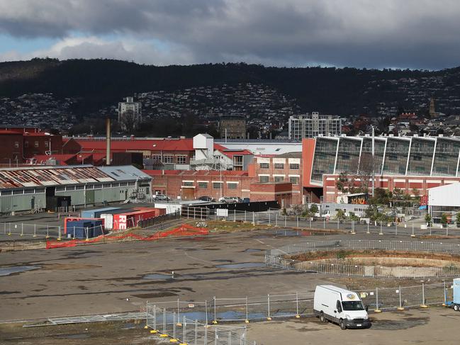 View of the Macquarie Point site from the Hobart cenotaph. Picture: Nikki Davis-Jones