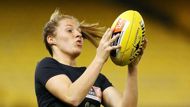 Geelong Falcons draft hopeful Olivia Purcell. Picture: Michael Dodge/Getty Images