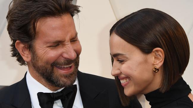 Bradley Cooper and his wife, Russian model Irina Shayk. Picture: Mark Ralston/AFP